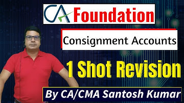 Consignment Accounts Revision | CA Foundation | By CA/CMA Santosh Kumar