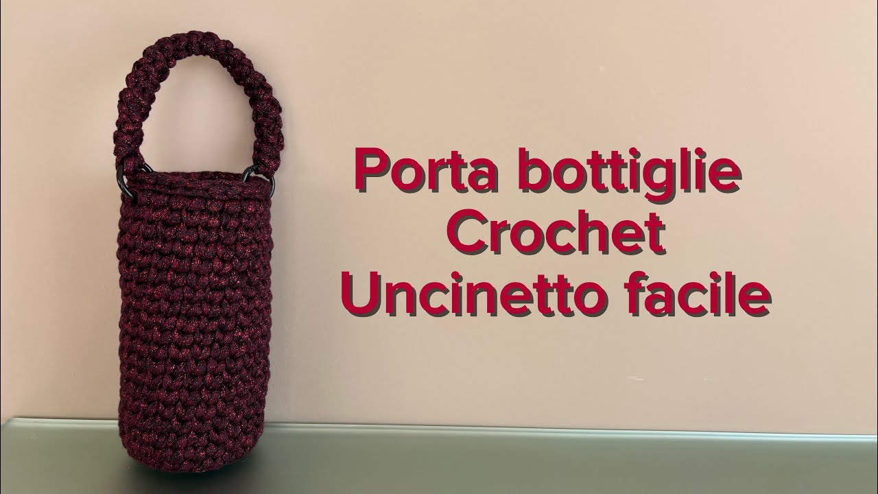 Porta bottiglie crochet. Idea regalo. Misure h 23 diametro 11