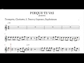 Porque te vas- Jeanette-(Playback) Partitura para Trompeta, Clarinete, S. Tenor y Soprano, Euphonium