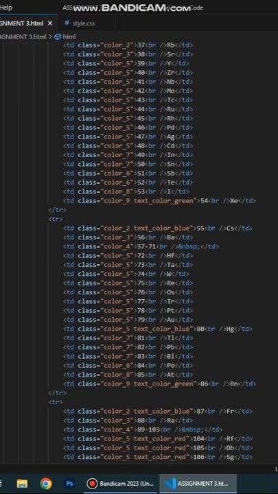 PERIODIC TABLE BY USING HTML AND CSS #shorts - YouTube