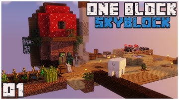 Minecraft ONE BLOCK Skyblock - Ep. 1: BUILDING Base, Getting Started!