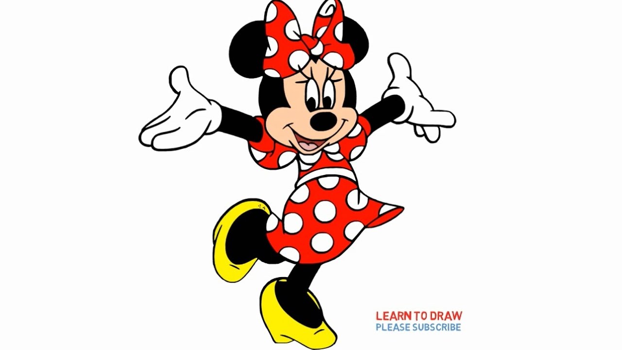 how to draw minnie mouse full body