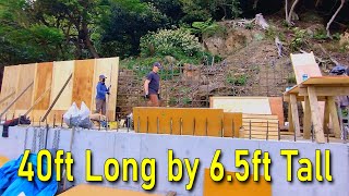 DIY Forming our 6.5Ft High Wall (S4E46); DIY House Foundation on a Steep Mountain Slope