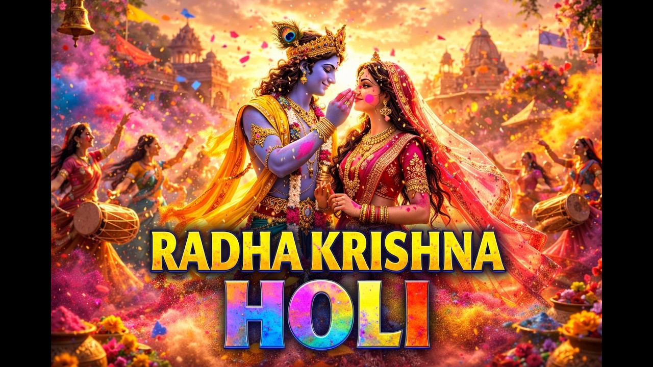 Radha Krishna Holi 2026 | Divine Vrindavan Rang Leela 💖🎨 @radheradhe @vrindavan @krishnabhajan