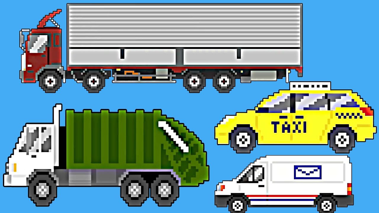 [NEW] Street Vehicles, Taxi, Garbage Truck and more!  For The Kids | Picture Show [Pixel City]