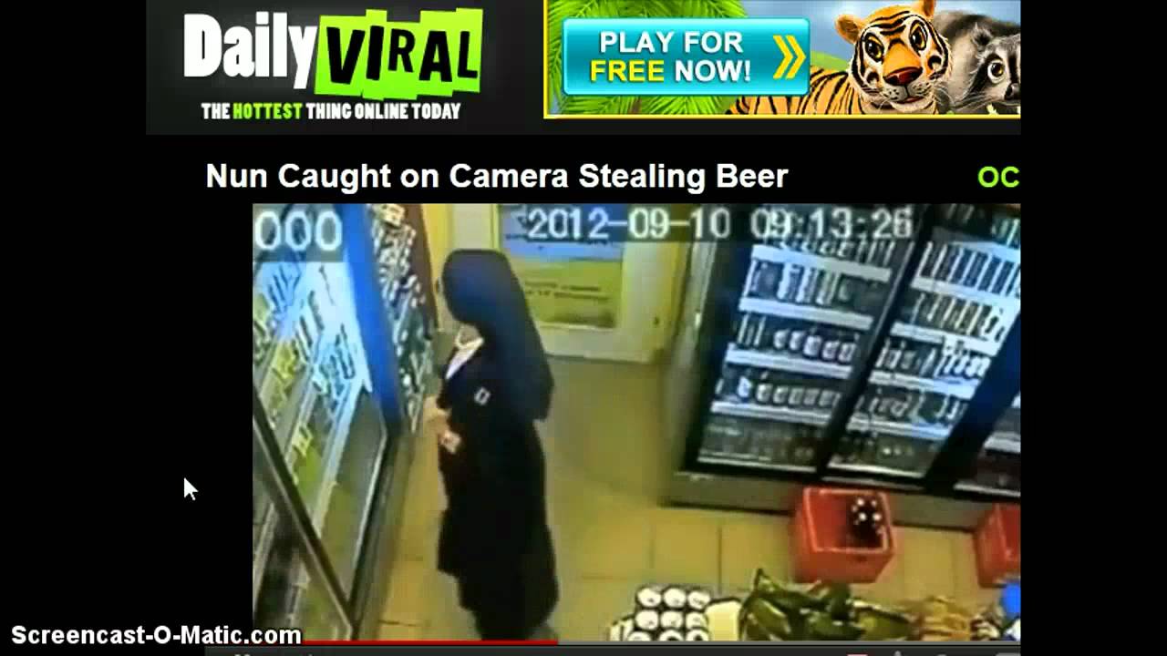 Nun Caught On Camra Stealing Beer YouTube