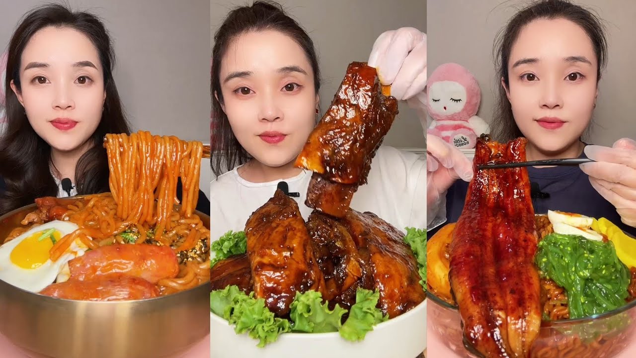 Mukbang #66:Eat braised pork belly rib belly boil #mukbang #yummy #delicious 