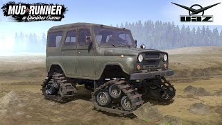 Spintires Mudrunner - Uaz 3151 Utility Vehicle On Tracks Instead Of Wheels