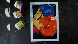 Shiva Shakti Ganesha Abstract Painting| 10 Days 10 Ganesha| Episode 3