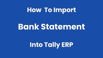 How to import Bank Statement into Tally ERP - Xcel2tally.com