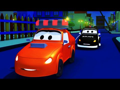 Мультфильм для детей - Авто Патруль: пожарная машина и полицейская машина в Автомобильный Город
