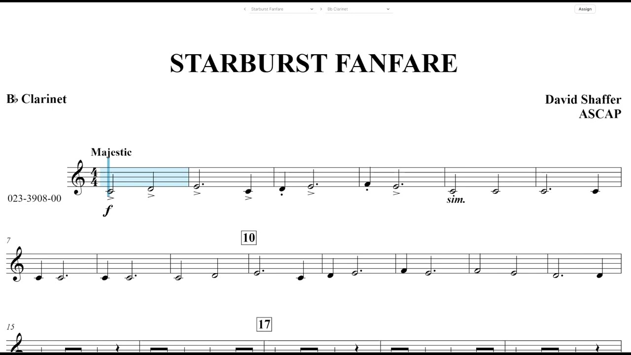 Starburst Fanfare (David Shaffer) Bb Clarinet Play Along - YouTube