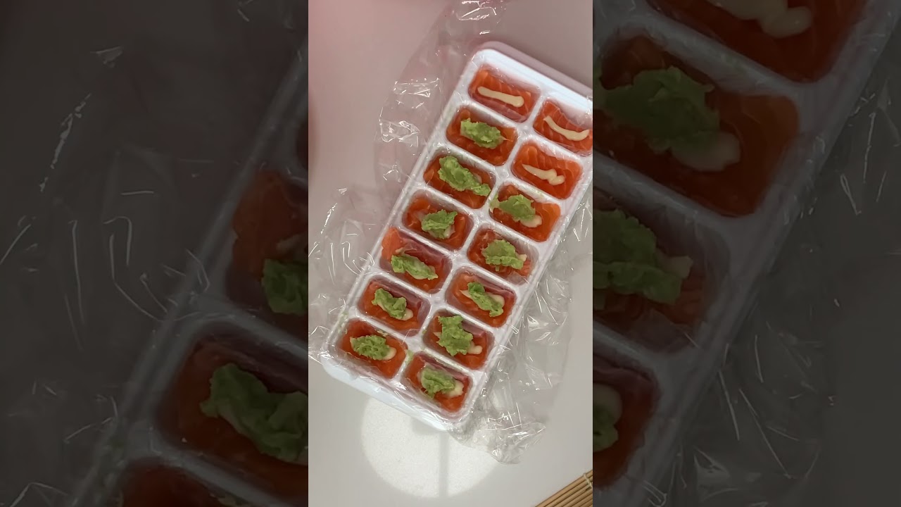 I made sushi in an ice cube tray!! 🤗 #dinner #glutenfree #easydinner #familydinner #sushirecipe