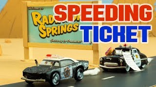 Speeding Ticket Mater Helps Sheriff On A High Speed Chase In Radiator Springs Disney Cars