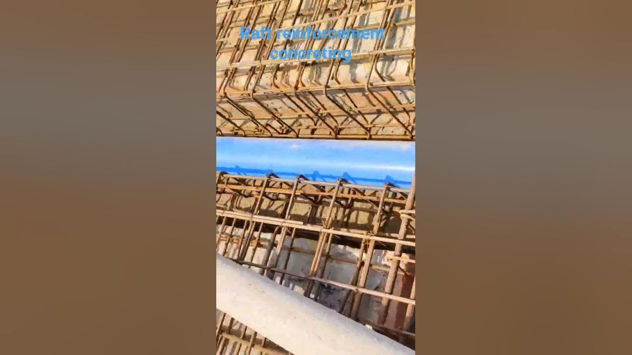 raft reinforcement concreting at site - YouTube