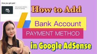 How to add a Bank Account Payment Method in Google AdSense |to receive payment in youtube earnings