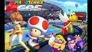 Mario Tennis Aces - Daisy & Toad Vs Wario & Waluigi - Marina Stadium Hard