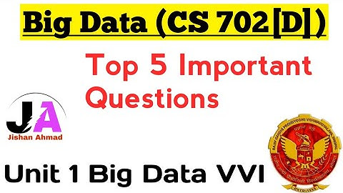 Big Data Most important questions | Unit 1 Big Data VVI Questions | RGPV Big Data