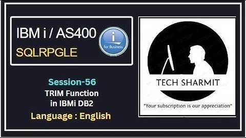 Trim function in db2 sql  | SQLRPGLE | ibmi training | sqlrpgle as400 | db2 | db2 view