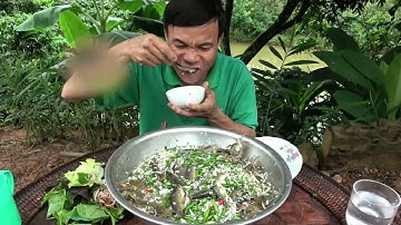 Gỏi cá nhảy Tây Bắc ăn cá rô đồng sống