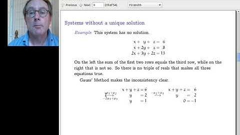 One.I.1 Solving Linear Systems, Part Two