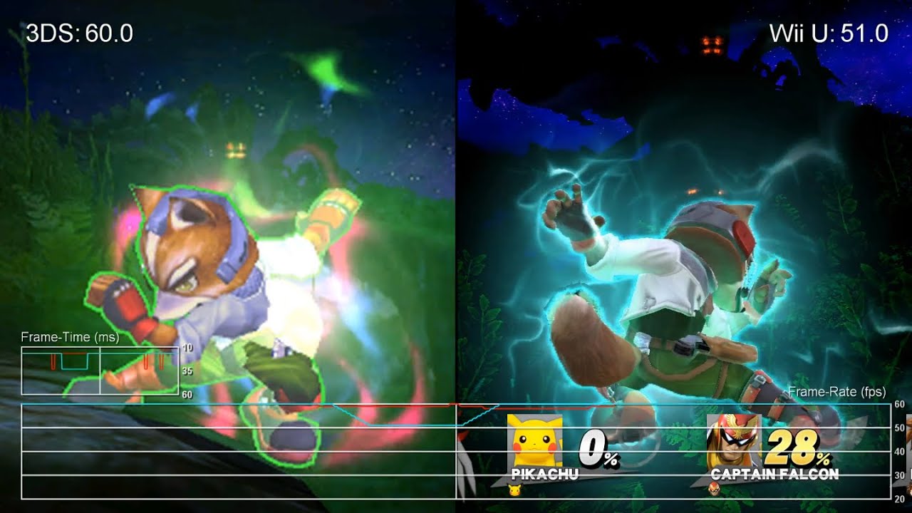 60fps Super Smash Bros 3ds Vs Wii U Frame Rate Test Youtube