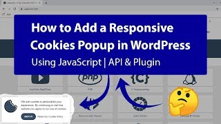 [हिंदी] How to Add a Cookies Popup in Website Using JavaScript | API and Plugin