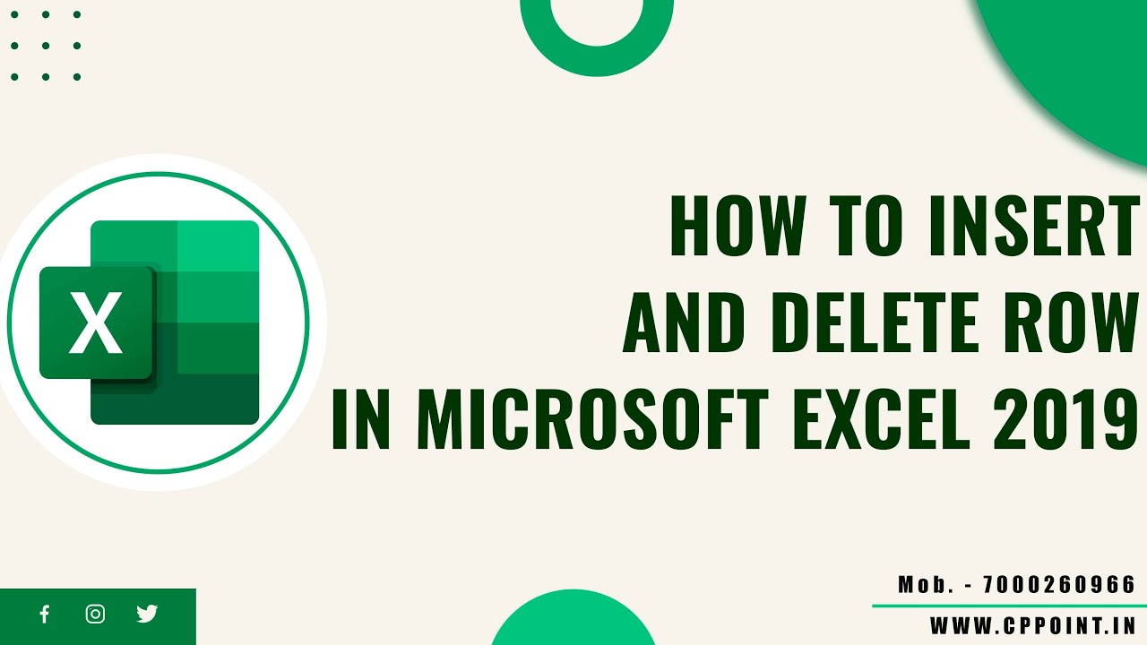 HOW TO INSERT AND DELETE ROWS IN MICROSOFT EXCEL 2019 IN HINDI | #excel ...