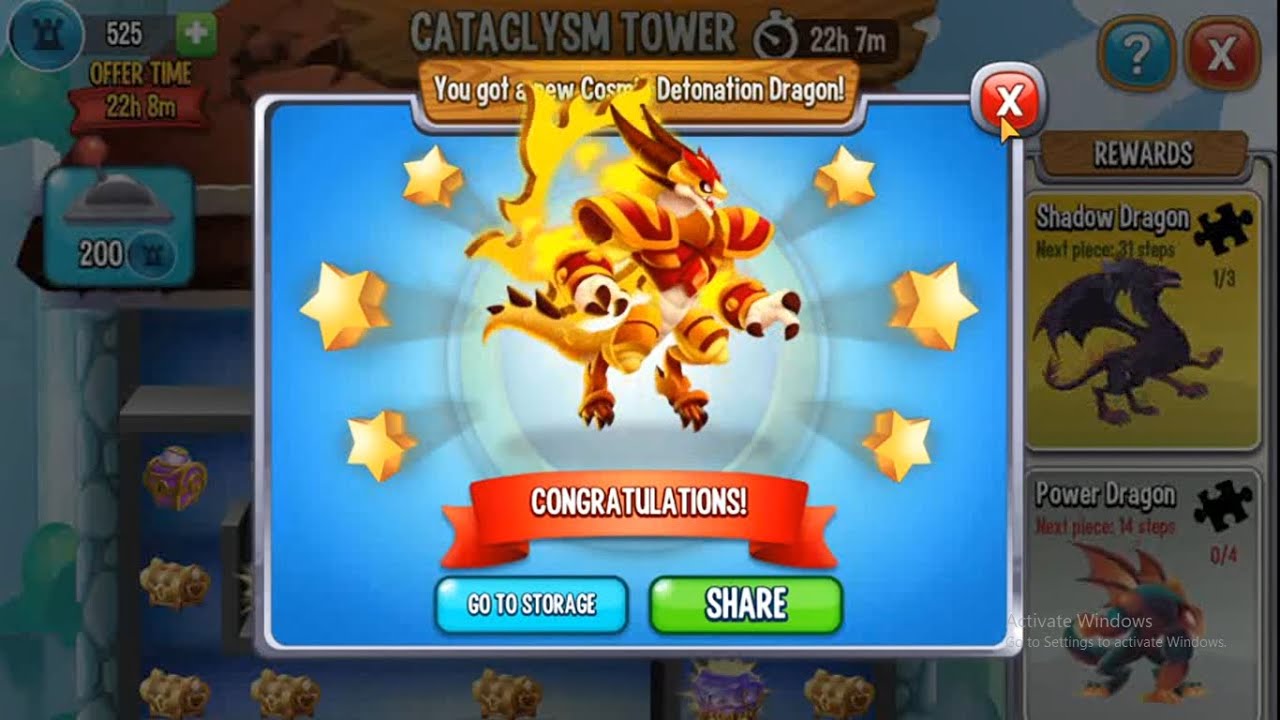 DRAGON CITY - New Event: Tower Island: CATACLYSM TOWER: Clam Cosmic Detonation Dragon 