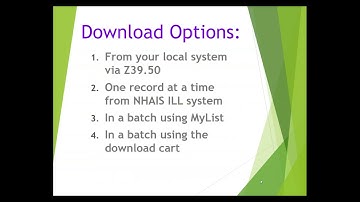 Downloading MARC records from NHAIS