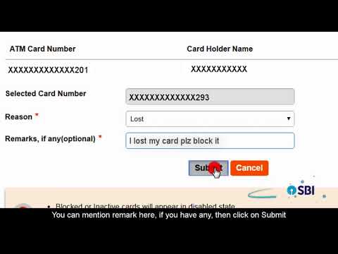 Now block you atm card online with just a click of mouse. if your is lost/stolen, can it through onlinesbi instantly. in this video we sho...