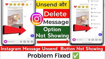 Instagram message unsend button not showing problem | instagram chat unsend and delete not showing |