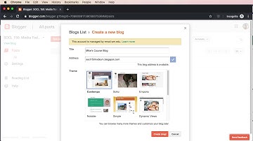 Create a blog using Blogger.com