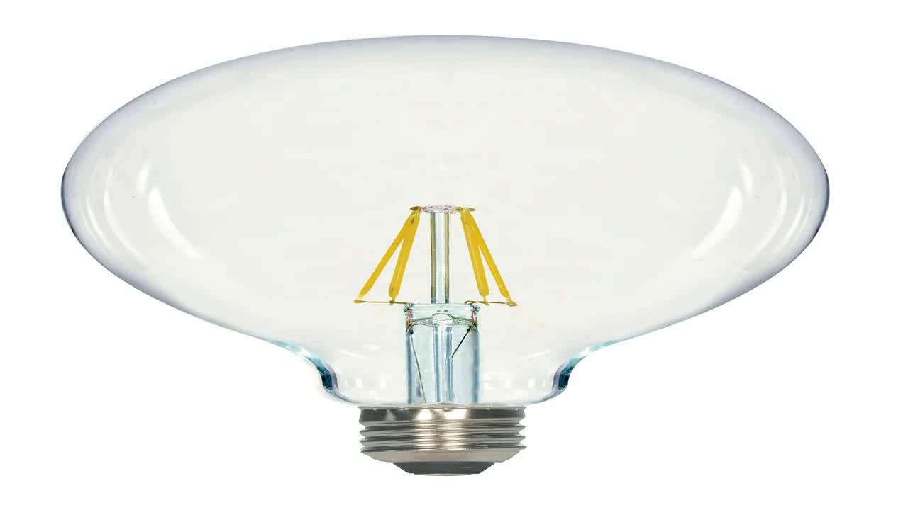 Satco S3844 120V Pear Candelabra Base 10 Watt G12.5 Light Bulb Clear