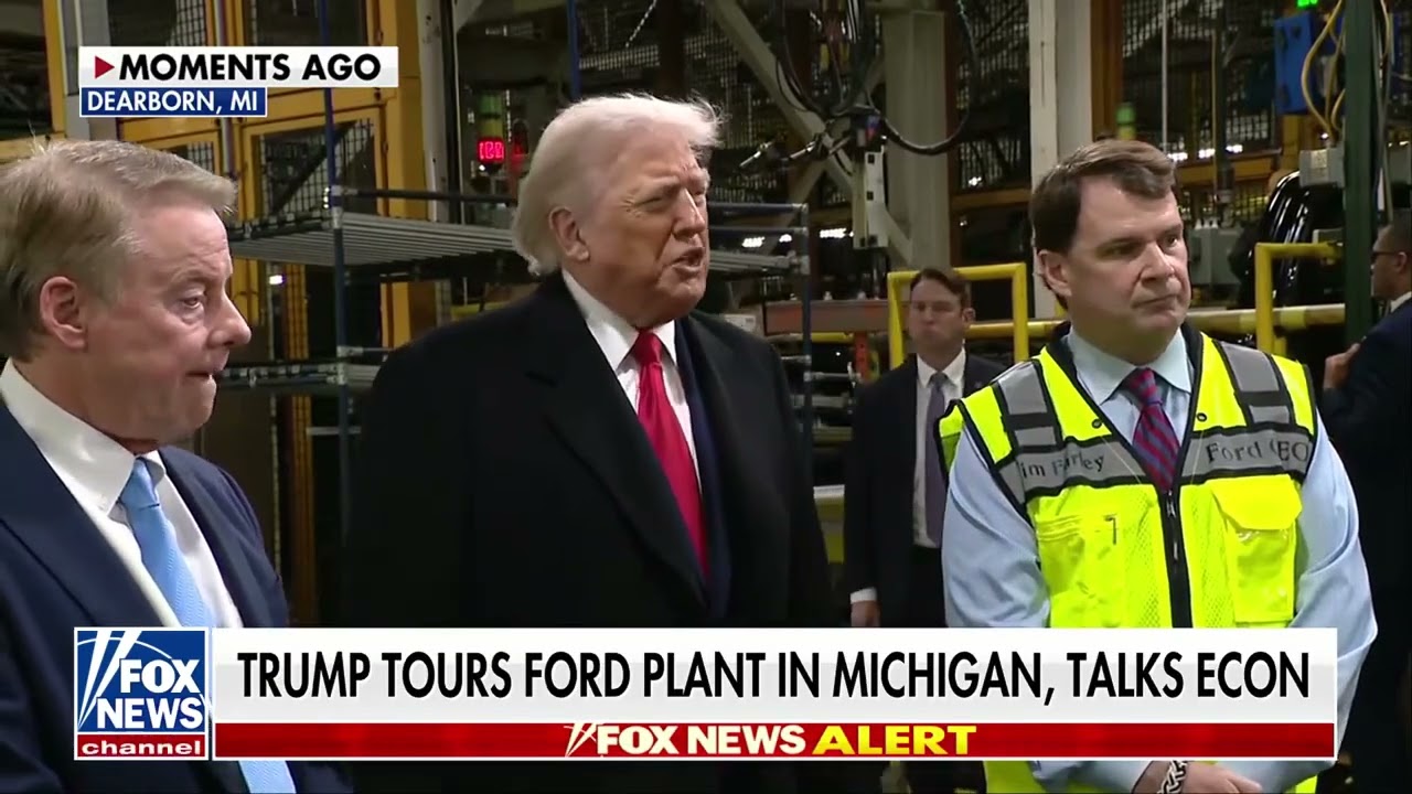 TRUMP TOURS FORD PLANT IN MICHIGAN, TALKS ECON