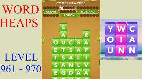 Word Heaps Level 961 - 970 | All Answers | Walkthrough