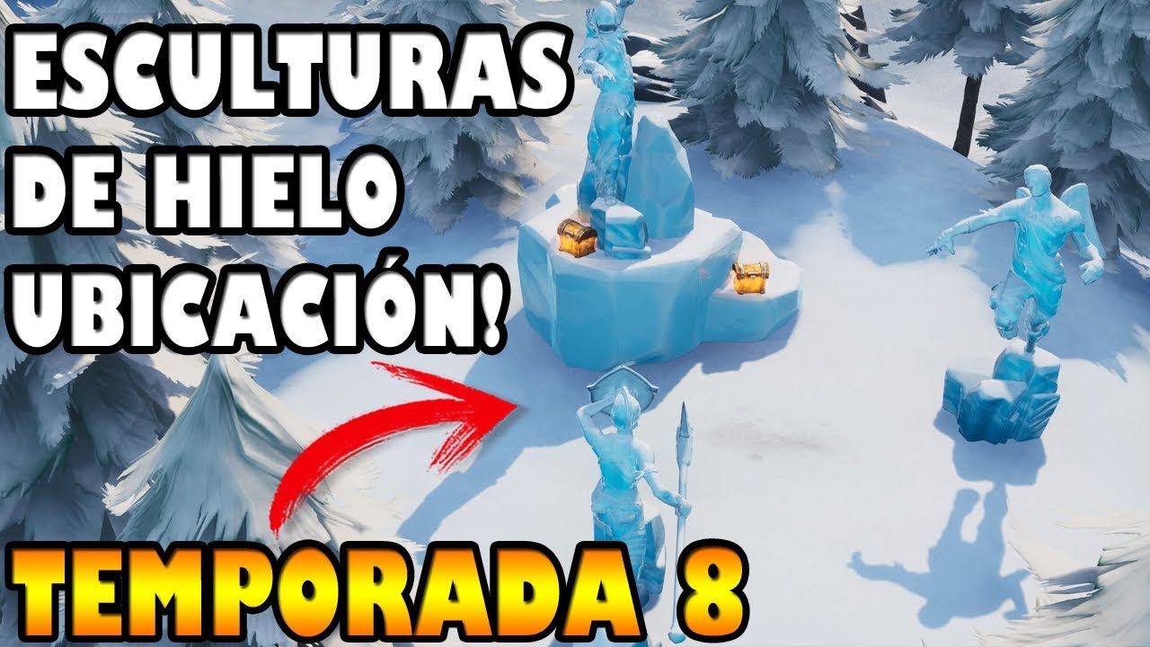 Fortnite baila entre tres esculturas de hielo