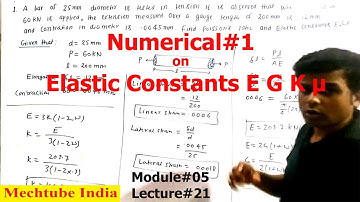 Problem on Elastic constants | SOM | M05L21 | Mechtube India