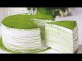 Melt in your mouth! Best ever Matcha Crepe Cake! Extremely Delicious