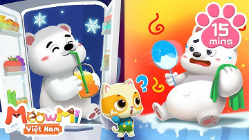 Chú gấu Bắc Cực nằm ngủ trên băng | Nhạc thiếu nhi vui nhộn | MeowMi Gia đình những chú mèo