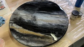 Resin Art exopy painting on wood wall art how to paint with resin