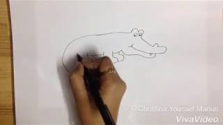 كيف ترسم تمساح - طريقة سهلة للأطفال- رسم اطفال