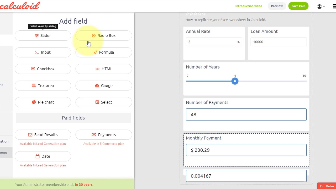 Create Online Calculators with Excel - SpreadsheetConverter