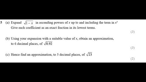 IGCSE Further Pure Maths June 2020 Paper 1R Q9 I Binomial Expansion I