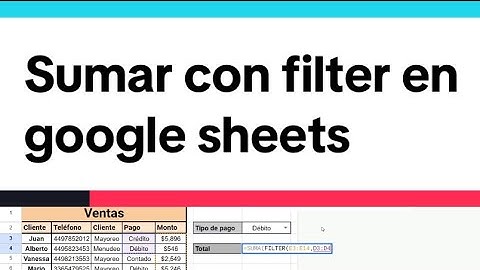 Suma de condiciones con filter en Google sheets
