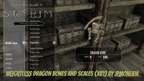 Skyrim SE Xbox One Mods|Weightless Dragon Bones And Scales (XB1)