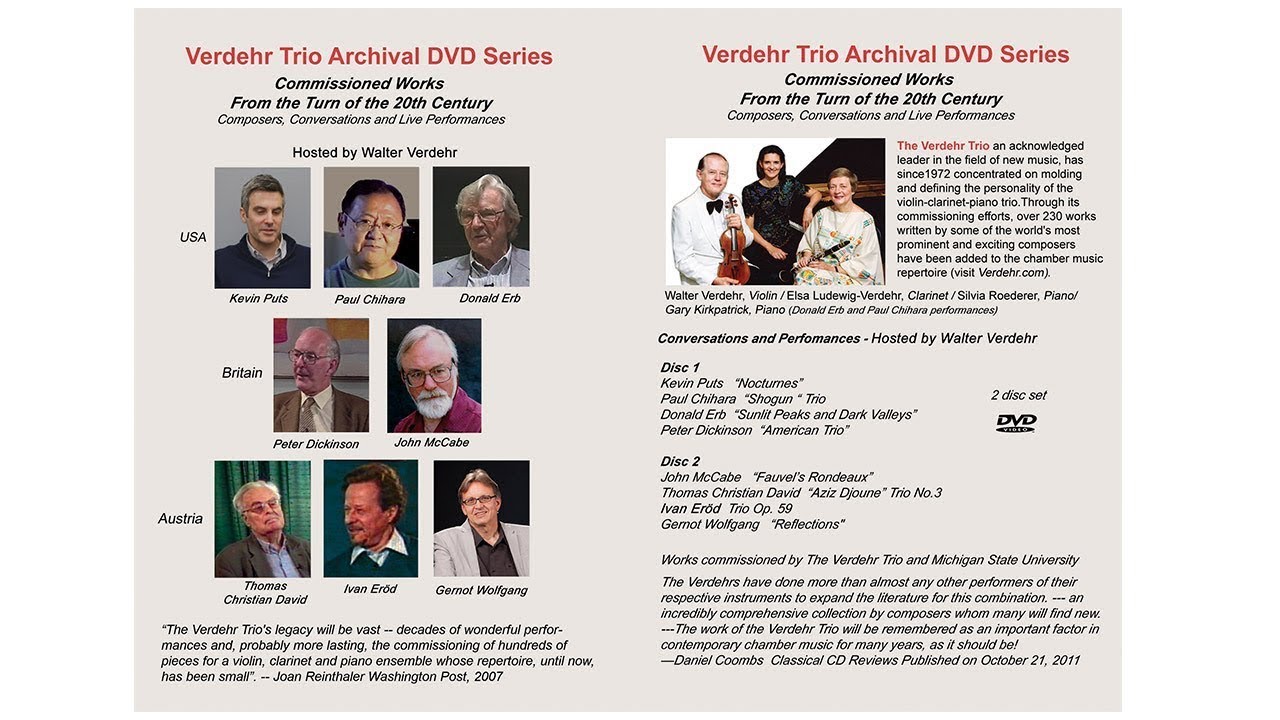 THOMAS CHRISTIAN DAVID ”Trio No. 3,  for violin-clarinet-piano, commissioned by the Verdehr Trio