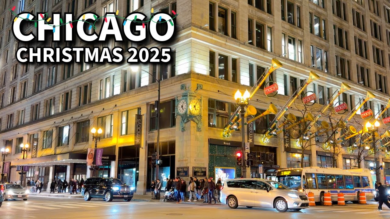 Chicago Christmas Walk 🎄✨ Macy's Holiday Decorations On Tuesday | November 25, 2025 | 4K 60fps