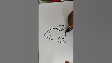 Easy Rocket Space ship drawing for kids.. How to draw a Rocket