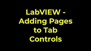 LabVIEW - Adding Pages to Tab Controls